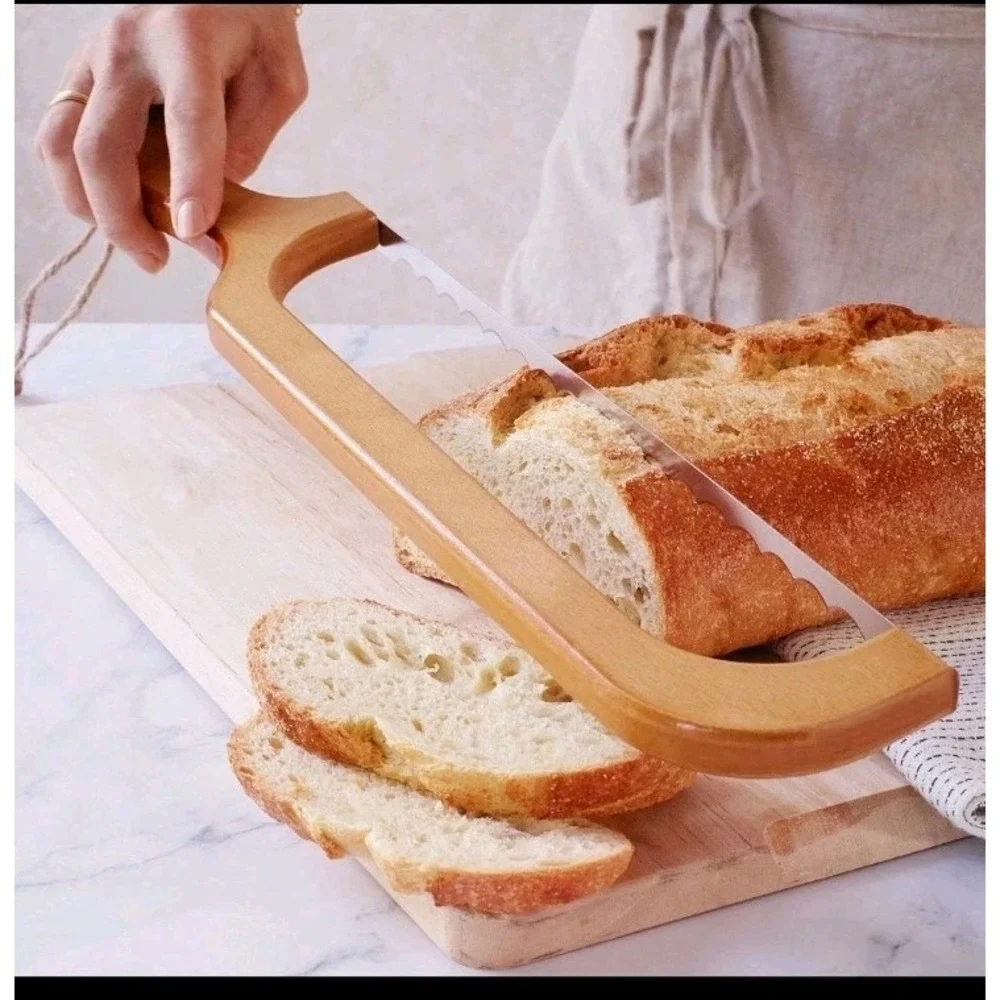 Earthly Bliss Breadly Bread Bow Knife Bamboo Handle &‎ Stainless Steel Blade